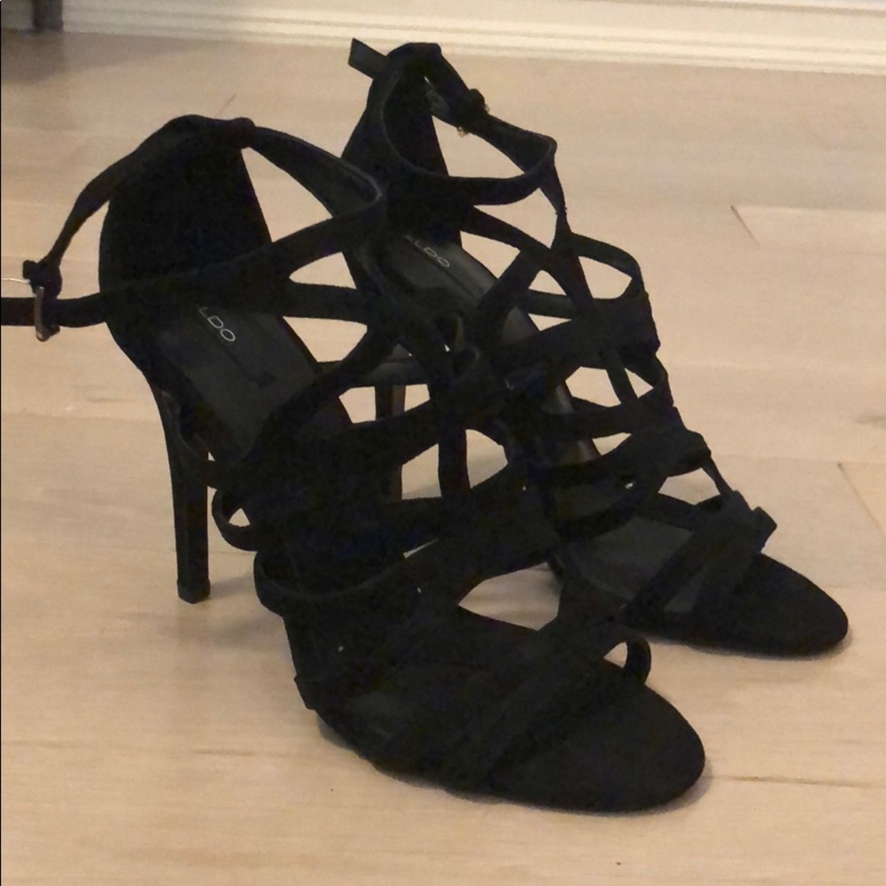 Aldo black suede sandals